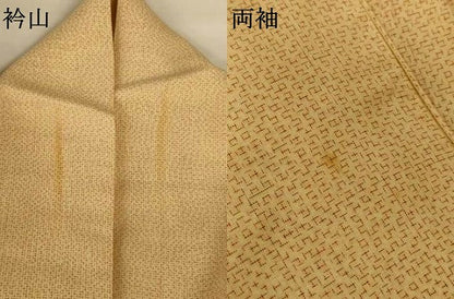 平和屋着物＊夏物 紗紬 絣文様 正絹 逸品 AABI0609jd
