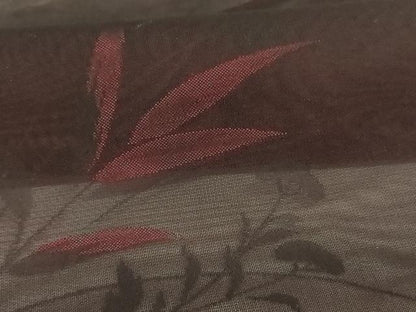 平和屋着物＊夏物 小紋 紗 草花文 正絹 逸品 AABI0610jd