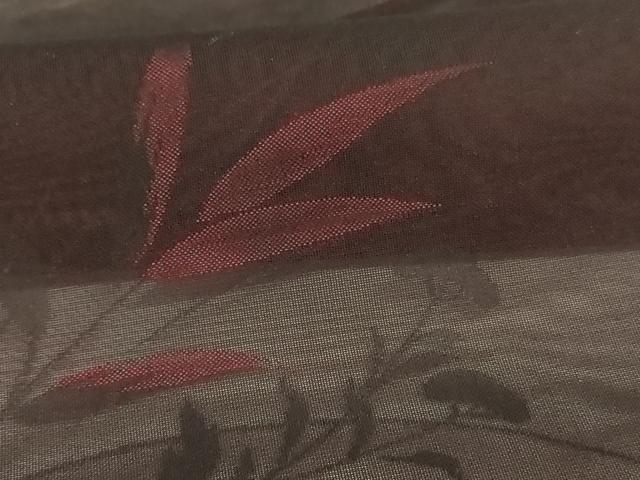 平和屋着物＊夏物 小紋 紗 草花文 正絹 逸品 AABI0610jd