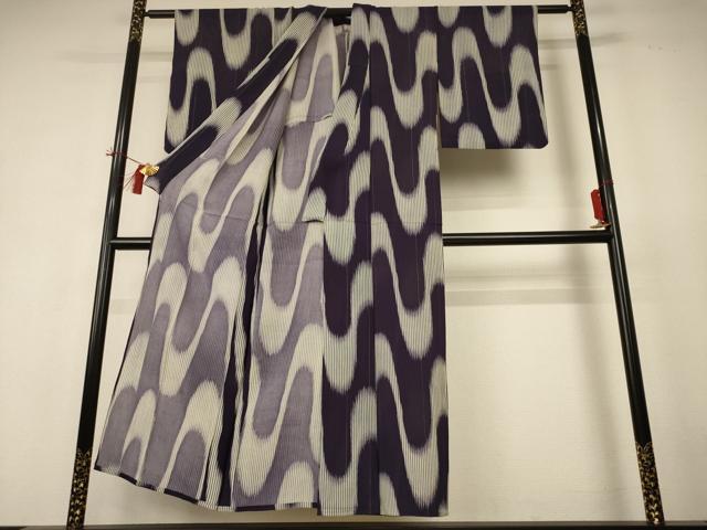 平和屋着物＊夏物　小紋　絽　幾何学文様　正絹　逸品　AABI0613jd