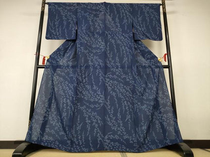 平和屋着物＊夏物　小紋　絽　草花文　正絹　逸品　AABI0614jd
