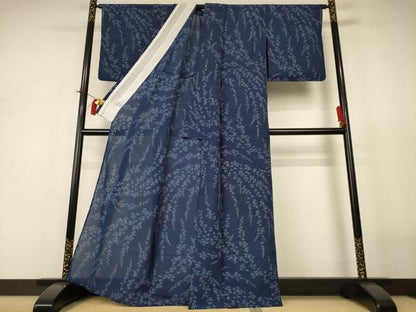 平和屋着物＊夏物　小紋　絽　草花文　正絹　逸品　AABI0614jd