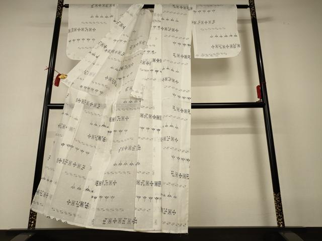 平和屋着物＊夏物　小紋　紗　絣文　洗える着物　AABI0619jd
