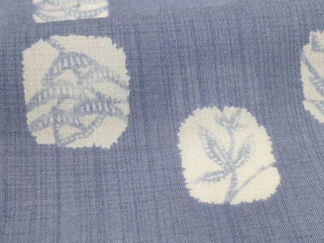 平和屋着物＊夏物　小紋　紗　草花文　洗える着物　AABI0620jd