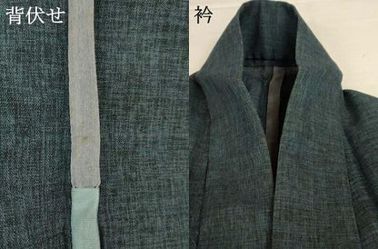 平和屋着物＊夏物 男性 小紋 紗 霞文 AABI0628jd