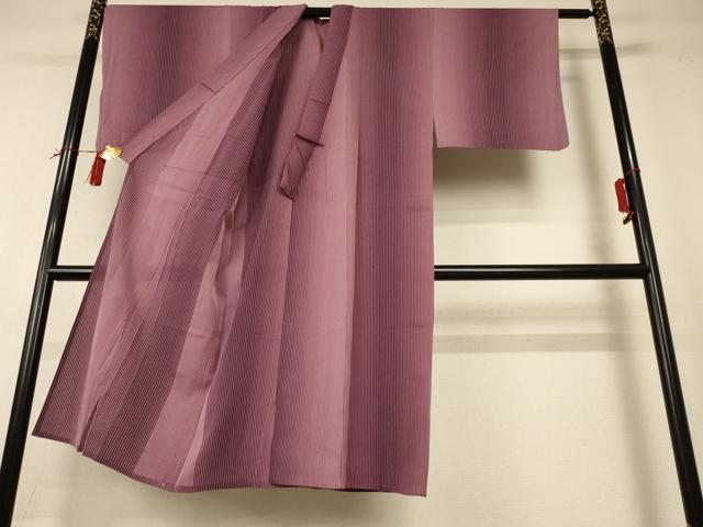 平和屋着物▽男性 小紋 単衣 縞 暈し染め 正絹 逸品 AABI0629jd