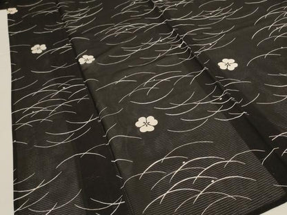 平和屋着物＊夏物　小紋　絽　芝花文　正絹　逸品　AABI0630jd