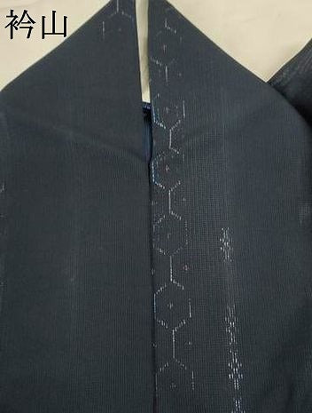 平和屋着物＊夏物　小紋　紗　幾何学文様　正絹　逸品　AABI0631jd