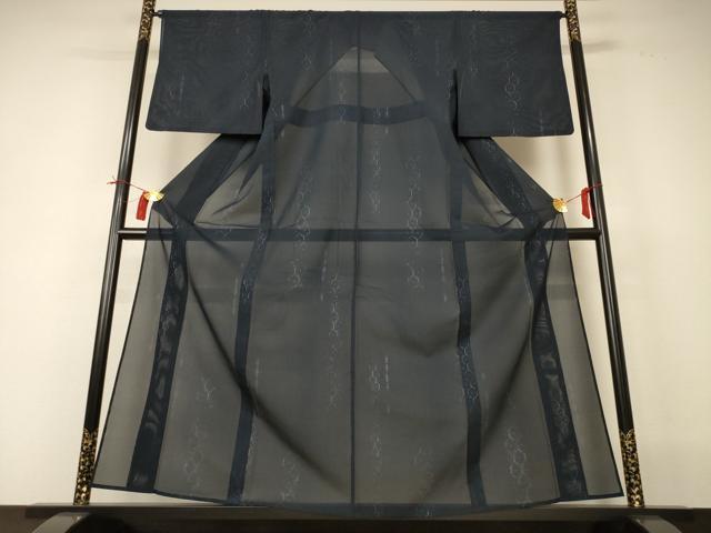 平和屋着物＊夏物　小紋　紗　幾何学文様　正絹　逸品　AABI0631jd