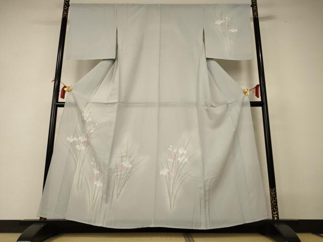 平和屋着物＊夏物 訪問着 絽 手描き 草花文 暈し染め 正絹 逸品 AABI0632jd