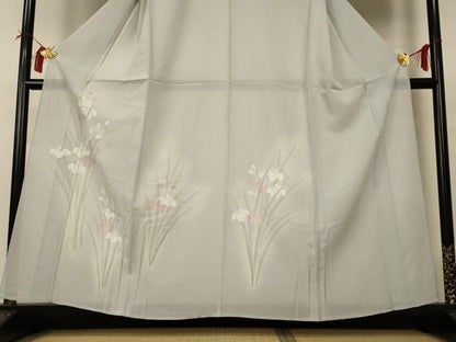 平和屋着物＊夏物 訪問着 絽 手描き 草花文 暈し染め 正絹 逸品 AABI0632jd