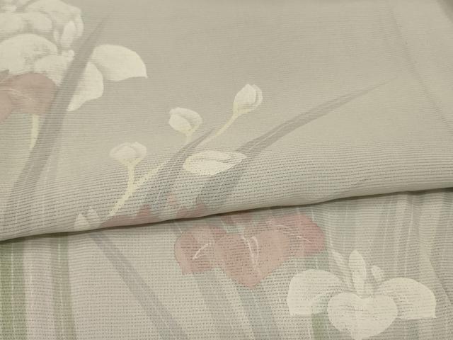 平和屋着物＊夏物 訪問着 絽 手描き 草花文 暈し染め 正絹 逸品 AABI0632jd