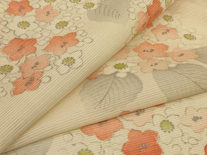 平和屋着物＊夏物　小紋　絽　紫陽花　銀彩　正絹　逸品　AABI0633jd
