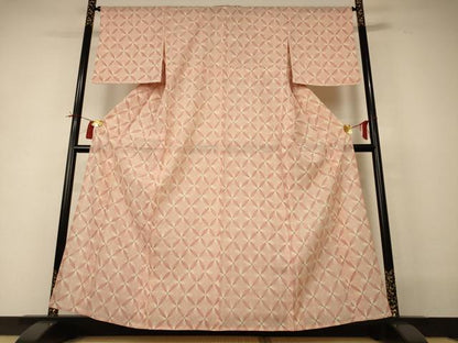 平和屋着物＊夏物　小紋　絽　七宝文　正絹　逸品　AABI0634jd