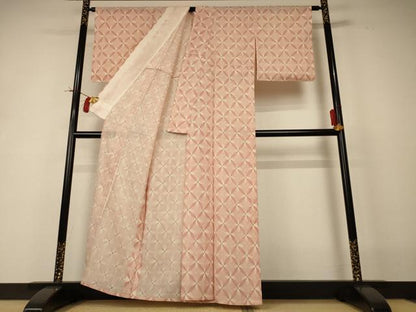平和屋着物＊夏物　小紋　絽　七宝文　正絹　逸品　AABI0634jd