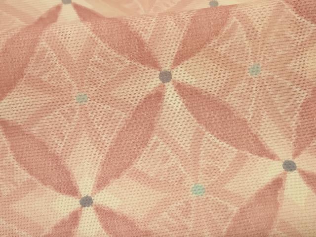 平和屋着物＊夏物　小紋　絽　七宝文　正絹　逸品　AABI0634jd