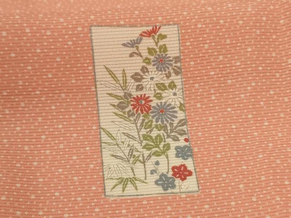 平和屋着物＊夏物　小紋　絽　短冊草花文　正絹　逸品　未使用　AABI0635jd