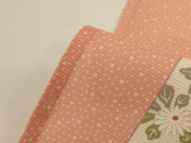 平和屋着物＊夏物　小紋　絽　短冊草花文　正絹　逸品　未使用　AABI0635jd