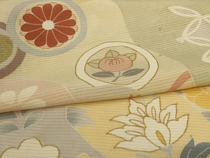 平和屋着物＊夏物 訪問着 絽 吉祥花文 暈し染め 金彩 正絹 逸品 AABI0637jd
