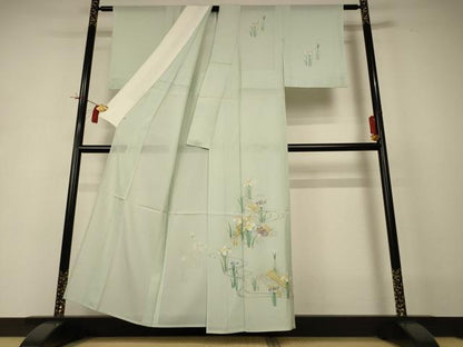平和屋着物＊夏物 訪問着 絽 流水花鳥文 正絹 逸品 AABI0640jd