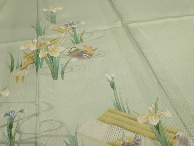 平和屋着物＊夏物 訪問着 絽 流水花鳥文 正絹 逸品 AABI0640jd