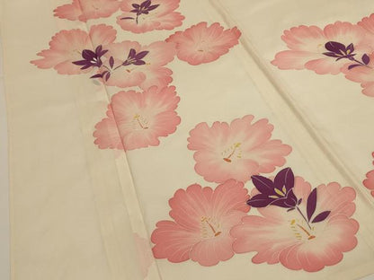 平和屋着物＊夏物　小紋　絽　舞花文　正絹　逸品　AABI0642jd