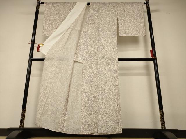 平和屋着物＊夏物　小紋　絽　花尽くし　正絹　逸品　AABI0645jd