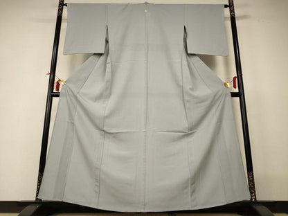 平和屋着物＊夏物 色無地 絽 灰青色 正絹 逸品 AABI0646jd