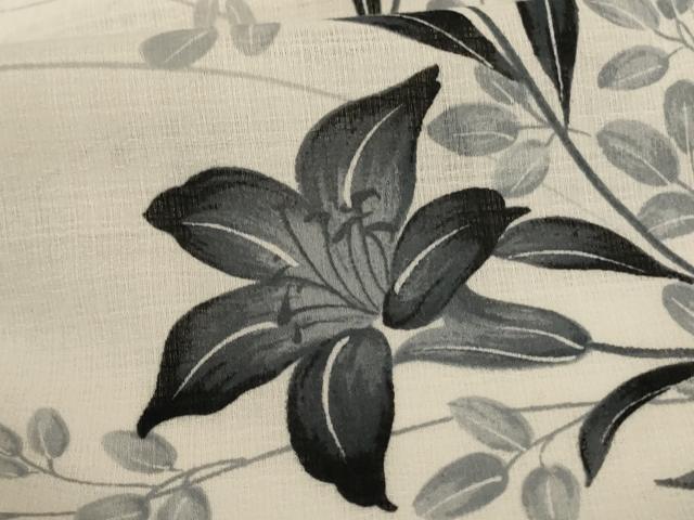 平和屋着物＊夏物　小紋　紗　草花文　洗える着物　AABI0647jd