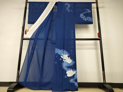 平和屋着物＊夏物 訪問着 絽 手描き 花鳥文 正絹 逸品 AABI0651jd