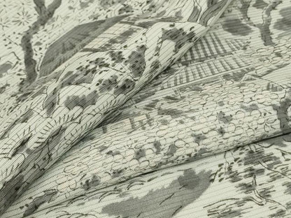 平和屋着物＊夏物 小紋 絽 手描き 風景文 正絹 逸品 AABI0653jd