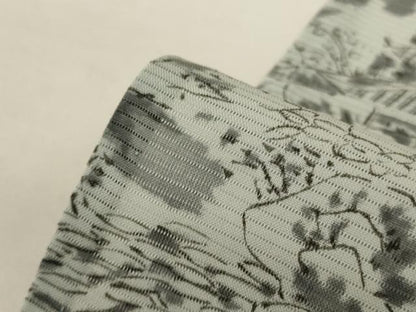 平和屋着物＊夏物 小紋 絽 手描き 風景文 正絹 逸品 AABI0653jd