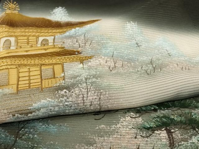 平和屋着物＊夏物 黒留袖 絽 作家物 風景文 暈し染め 金彩 正絹 逸品 AABI0656jd