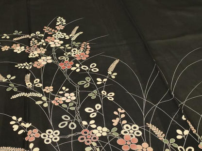 平和屋着物＊夏物　訪問着　絽　草花文　銀彩　正絹　逸品　AABI0657jd