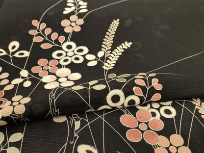 平和屋着物＊夏物　訪問着　絽　草花文　銀彩　正絹　逸品　AABI0657jd