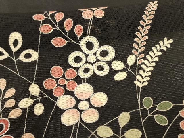 平和屋着物＊夏物　訪問着　絽　草花文　銀彩　正絹　逸品　AABI0657jd