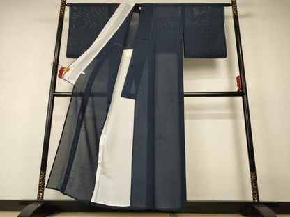 平和屋着物＊夏物 色無地 絽 草花紋紗 褐返色 正絹 逸品 AABI0660jd