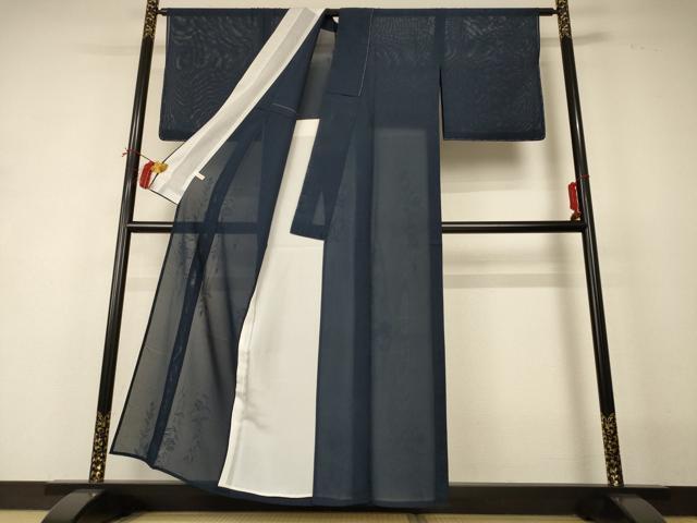 平和屋着物＊夏物 色無地 絽 草花紋紗 褐返色 正絹 逸品 AABI0660jd