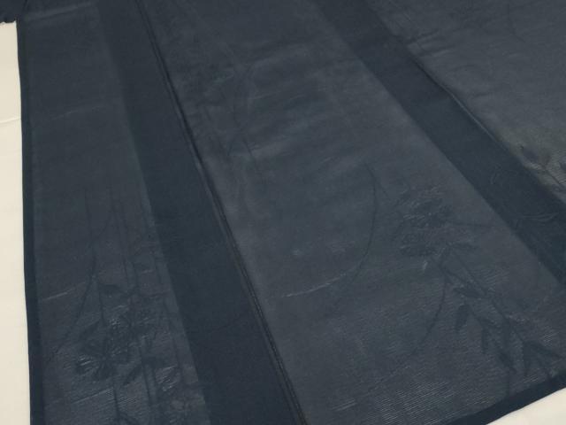 平和屋着物＊夏物 色無地 絽 草花紋紗 褐返色 正絹 逸品 AABI0660jd
