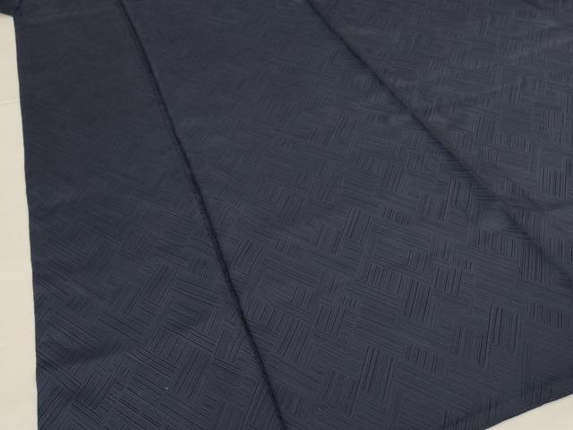 平和屋着物＊夏物 色無地 網代紋紗 藍鉄色 正絹 逸品 AABI0661jd