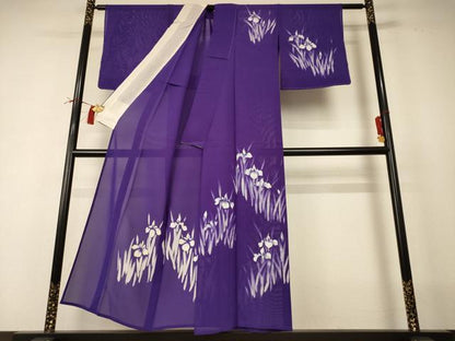 平和屋着物＊夏物 訪問着 絽 手描き 草花文 正絹 逸品 AABI0662jd
