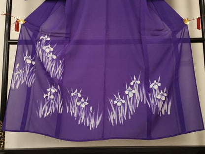 平和屋着物＊夏物 訪問着 絽 手描き 草花文 正絹 逸品 AABI0662jd