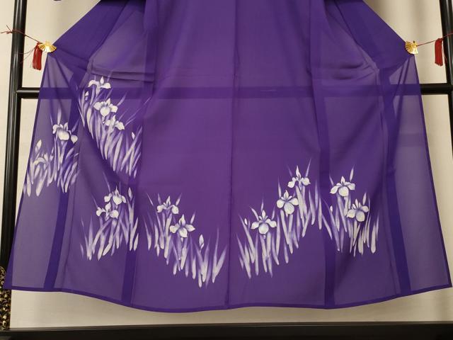 平和屋着物＊夏物 訪問着 絽 手描き 草花文 正絹 逸品 AABI0662jd