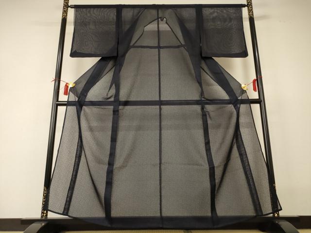 平和屋着物＊夏物 色無地 霞紋紗 蝋色 正絹 逸品 AABI0663jd