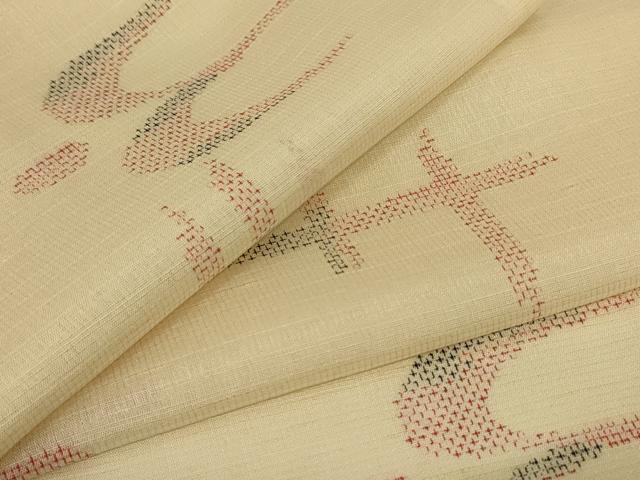 平和屋着物＊夏物 小紋 紗 琉球絣文様 正絹 逸品 AABI0665jd