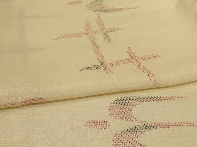 平和屋着物＊夏物 小紋 紗 琉球絣文様 正絹 逸品 AABI0665jd