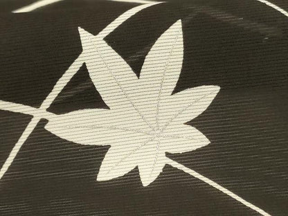 平和屋着物＊夏物 小紋 絽 芝楓文 銀彩 正絹 逸品 AABI0667jd