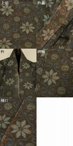 平和屋着物＊夏物　本場大島紬　夏大島　花丸文　正絹　逸品　AABI0673jd