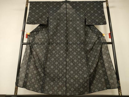 平和屋着物＊夏物　本場大島紬　夏大島　花丸文　正絹　逸品　AABI0673jd