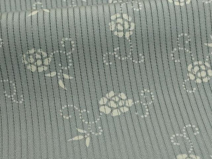 平和屋着物＊夏物　小紋　縦絽　花唐草文　正絹　逸品　AABI0675jd